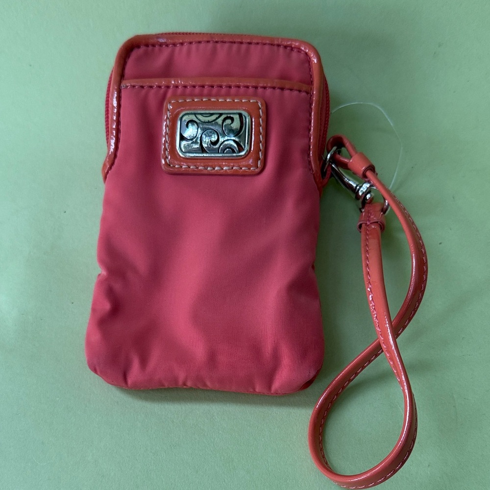 Vintage dusty orange Brighton nylon/patent leather Crossbody Bag/Wristlet